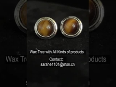 Rhodiumgeplatte 925 Sterling zilver edelsteen oorbellen Ronde tijgersteen oorbellen