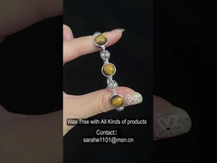 925 Sterling zilver edelsteen Armband Rhodium geplatte Tiger Eye Stone Armband