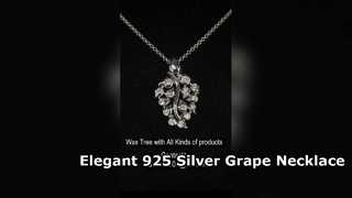 Sierlijke druif hanger 925 sterling zilveren ketting