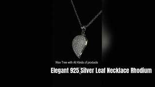 Sierlijke 925 zilveren ketting met traanblad en zirkonia's