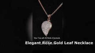 Elegante roségouden 925 zilveren druppelbladketting