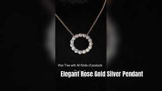 Elegante 925 sterling zilveren roségouden CZ-hanger met open cirkel