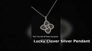 Elegante 925 sterling zilveren klavertje vier hanger zwart AAA CZ