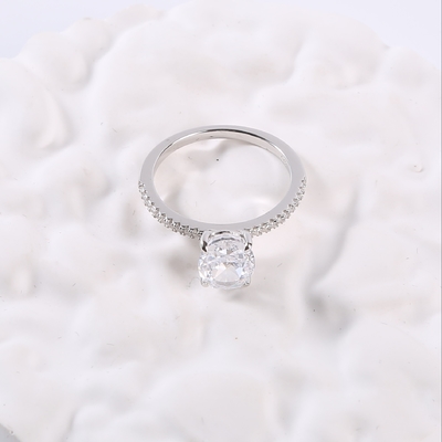 Ronde verlovingsringen 2,18 g paar 925 zilveren CZ-ringen