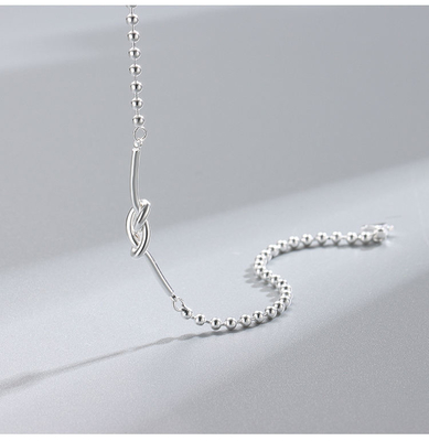 Minimalistische Persoonlijkheid 925 Sterling Silver Bracelet Love Knot-de Juwelen van de Parelsketting
