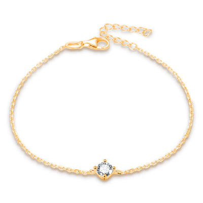 Het goud plateerde 925 Sterling Cubic Zirconia Bracelet Jewelry-Vrouwen Zilveren Armbanden