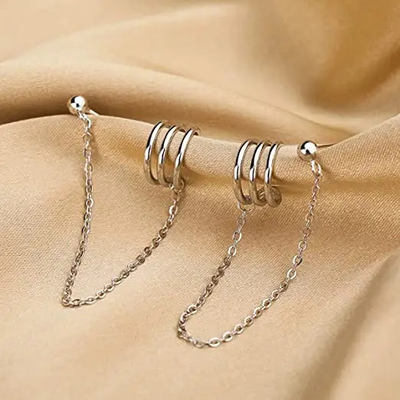 Kruippakje 925 Sterling Silver Cuff Earrings Chain voor de Meisjes van de Vrouwentiener