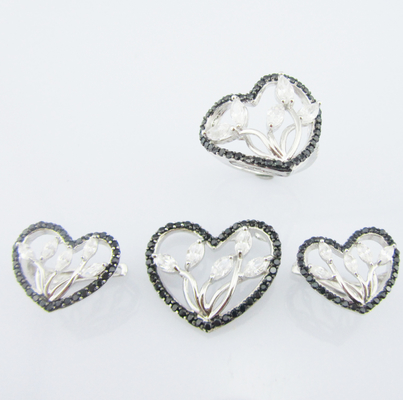 Elegante AAA-kwaliteit Cubic Zirconia Stud Ohrringe Zilver 925 Juwelen Set Sterling zilver halsketting en oorbellen sets voor bruid