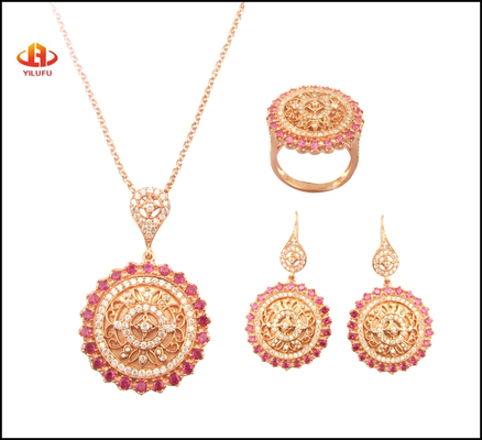 Klassieke zilveren 925 sieraden set met AAA Cz Stone Dangle Hanger