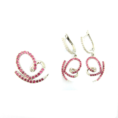 925 Zilveren sieraden met aangepast logo Bezel Pave Prong Settings en CZ Stones