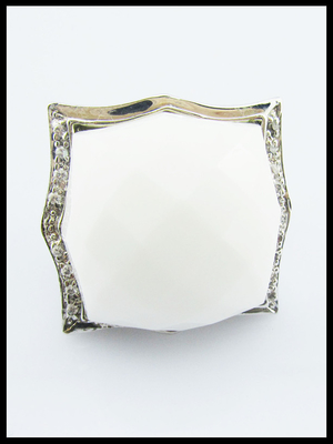 925 Sterling zilver onregelmatige vorm witte agate ringen voor vrouwen Sterling zilver ringen met stenen