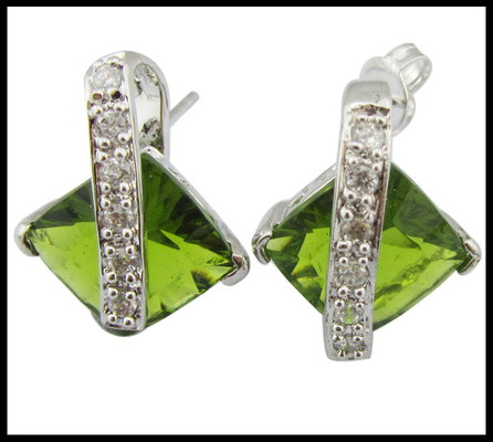 Ring maat 7 925 Zilveren sieraden set met kreeft sluiting Groene zomer