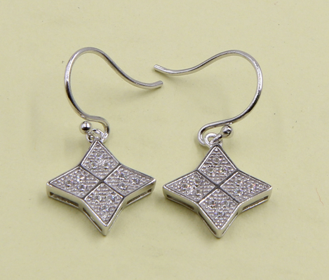 Dansende bloem oorbel Elegant 2-5 gram Sterling zilver stud oorbellen met CZ Stones meisje sterling zilver oorbellen Drop