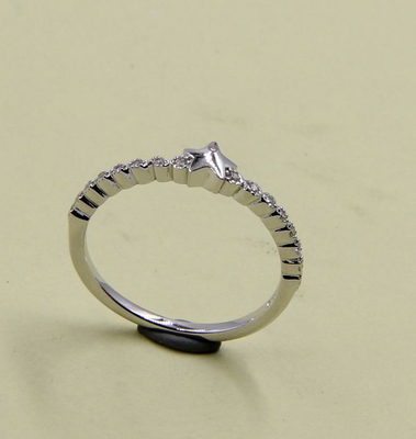 925 Sterling zilver CZ Prong / Pave Setting Unisex ronde stenen ringen In 2-3mm band Sterling zilver hart ring
