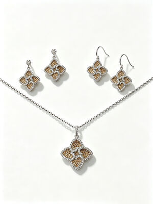 Beste voor het WK 2026 Lichtgewicht Prachtig Zilver 925 Juwelen Set met AAA Cubic Zirconia Teardrop Hangertjes Oorbellen en Ring voor bruiloft en cadeautjes, Champagne Kleurrijke Juwelen Set Same Colleciton