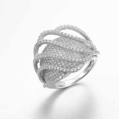 Geometrische Vorm 925 Sterling Silver CZ Zircon Ring Custom Rings