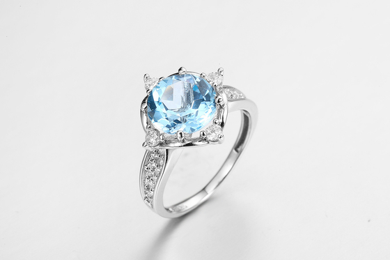 3.8g blauw Sapphire Stone Silver Ring Band-AMERIKAANSE CLUB VAN AUTOMOBILISTEN CZ voor Vrouwen