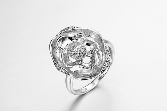 „Dubbele Bloem van Liefde“ 925 Ringen Pinky Promise Ring van Sterling Silver CZ