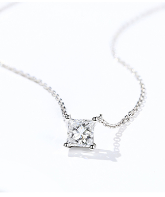 0.20ct 18K Gouden Diamond Necklace Princess Cut Solitaire Diamond Necklace Yellow Gold
