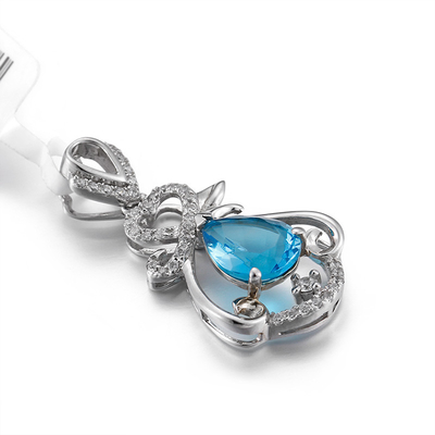 Huwelijkshart Crystal Pendant 925 Sterling Silver Chain Necklace Womens-Damesjuwelen