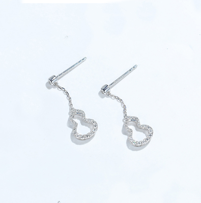 De zilveren Gift van de Kleuren18k Gouden Diamond Dangle Earrings 1.0g Pompoen Gevormde Overeenkomst