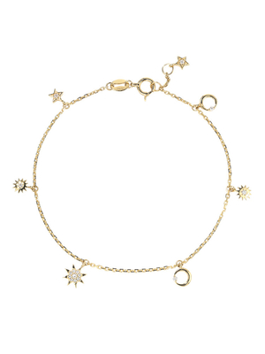 Gouden Diamond Bracelets 0.08ct de Door sterren verlichte Verdover Gouden Armband van 1.7gram 18K