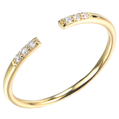 De Gouden Diamond Rings 0.05ct 1gram Aangepaste Grootte van de openingenring 18K