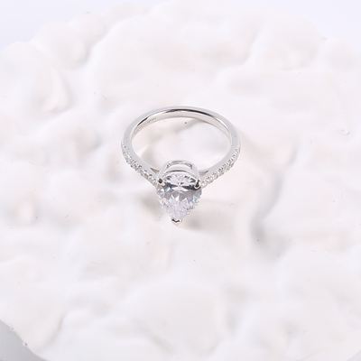 Ronde verlovingsringen 2,18 g paar 925 zilveren CZ-ringen