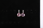 Prinses Cut Pink Crystal Diamond Stud 925 Sterling Silver Gemstone Earrings