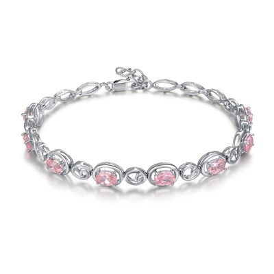 Armband Roze 925 Zilveren CZ Armband van de charmevriendschap voor Vrouwen