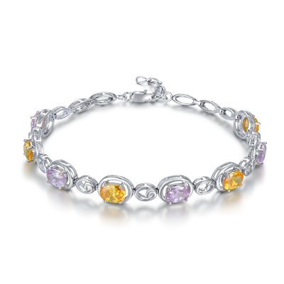 Armband Roze 925 Zilveren CZ Armband van de charmevriendschap voor Vrouwen