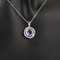 Uitstekend Purper CZ 925 Sterling Silver Gemstone Pendant Necklace voor Vrouwen