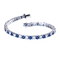 De luxe leidde tot Nano Blauwe Sapphire Bracelet Women Romantic Wedding 925 Zilveren Fijne Juwelen