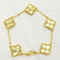 18k goud Geplateerde Klaver 925 Zilveren Reeksen van de Armbandjuwelen van CZ
