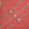 Glanzende Sneeuwvlok 925 Sterling Silver Link Bracelet For-Vrouwen Dubbele Ketting