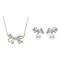De Juwelenreeks van S925 van de Vrouwen van halsbandoorringen 925 Sterling Silver Jewelry Pearl Butterfly