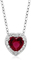 Vrouwen 925 Rode het Zirconiumdioxydeoorringen van Sterling Silver Wedding Sets Heart en Tegenhangerreeks