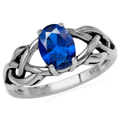 925 Sterling zilver Diamant verlovingsring Blauw Zircon Verlovingsring