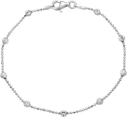 1.8g 925 van vrouwen Zilveren Parelarmband Crescent Chain Designer
