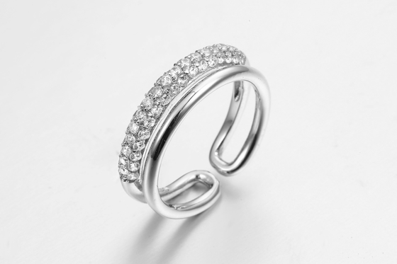 Custom 925 Sterling Silver Classic Big Ring Chunky Juwelen Stones gestapeld Cubic Zirconia Vrouwen Ring en Mannen Ring 925