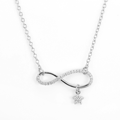Ronde CZ hanger halsketting 45cm keten lengte Sterling zilver sieraden accessoire