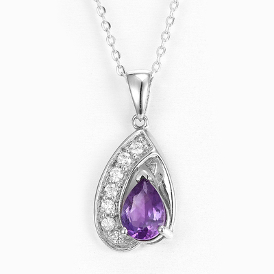 Marquise Gemstone Teardrop Hanger 925 Sterling Zilver Alledaagse Necklace