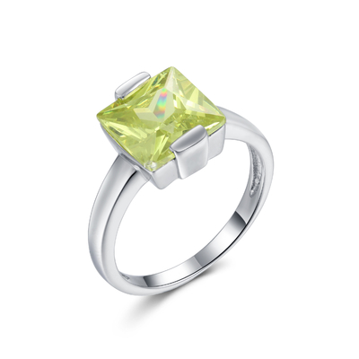 925 Zilver Rhodium Edelsteen Ringen Natuurlijke Citrine AAA Kwaliteit Kubische Zirconia Stenen 2,5 g