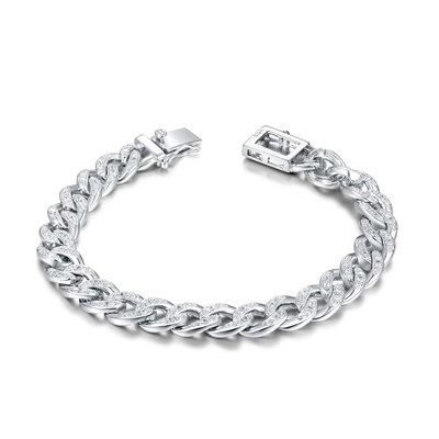 Sterling zilver Dangle oorbellen set met Link Armband kreeft kreeft Rhodium Plating