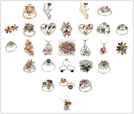 Sterling zilver edelsteen ringen met 925 Reinheid Rhodium Plating Kleur Tourmaline steen