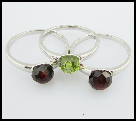 925 Zilveren edelsteen Ringen Elegante ronde ovale vormen Tourmaline Kleurrijke edelsteen