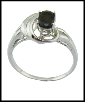 Elegante Tourmaline zilveren edelstenen ringen met Rhodium Plating