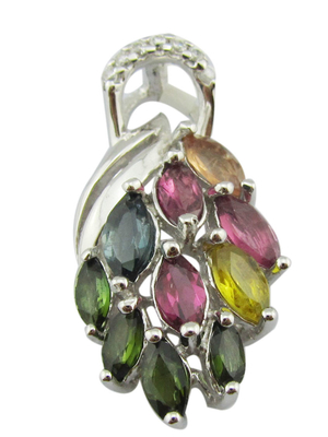 Marquise Zilveren Edelsteen Drop Necklace Kruis Ketting Accent Detail Design