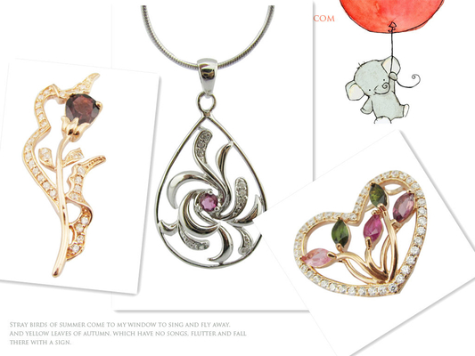 Marquise kleurrijke tourmaline hanger halsketting voor dagelijks huwelijksfeest - Eenvoudig maar elegant ontwerp