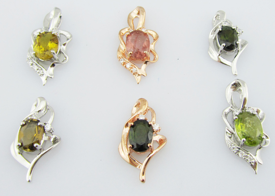 Kleurrijke Tourmaline Edelsteen Hanger Zircon Kristal 925 Zilveren Ketting voor dagelijks gebruik en feest